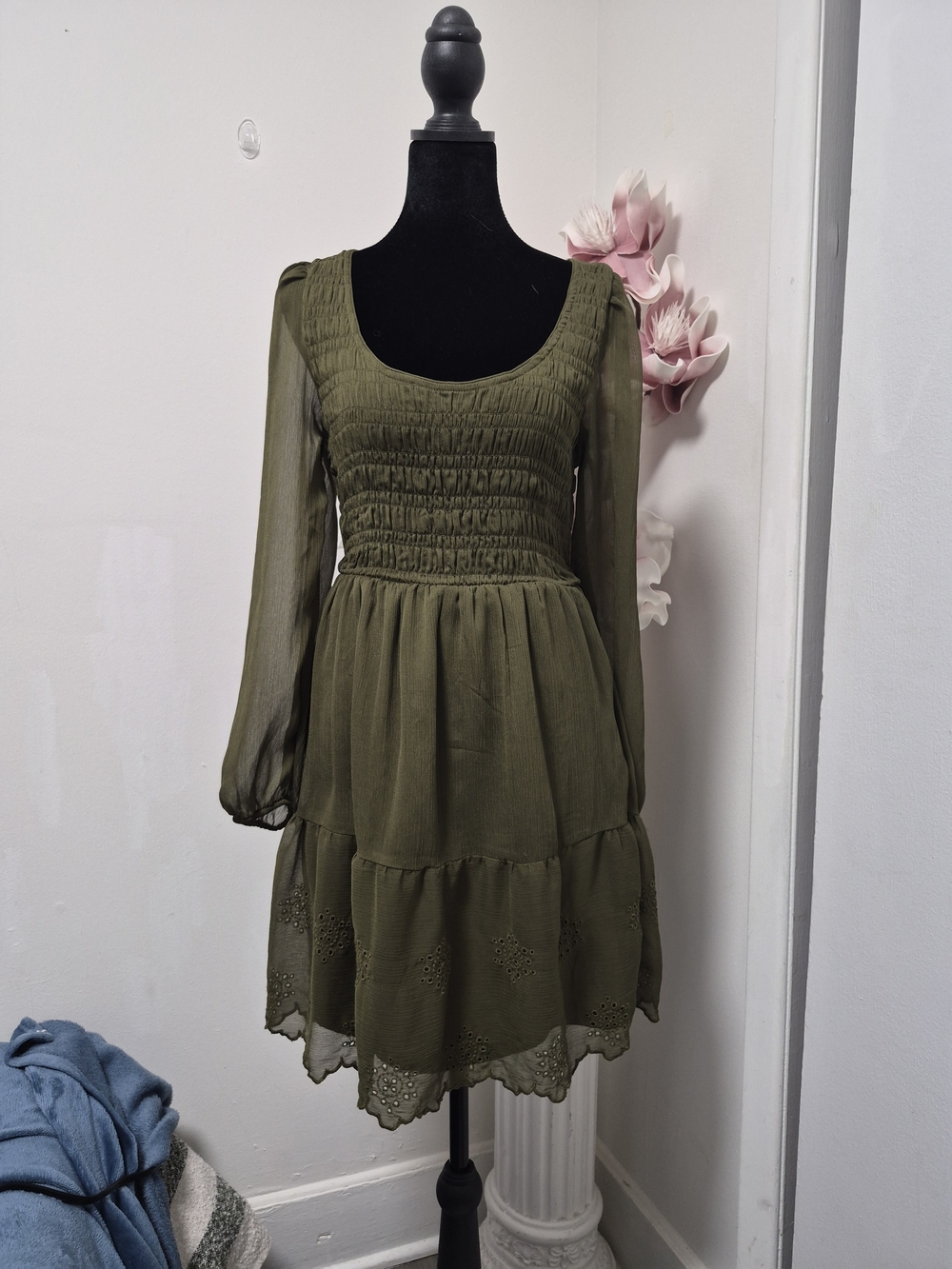 Old Navy Olive Green Midi Dress
